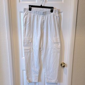 GAP White Cargo Jogger Pants L